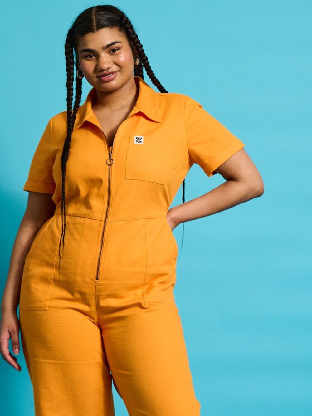 Lucy & Yak Ragan Jumpsuit Orange UK 14/US 10